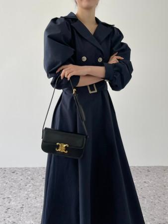 트렌치 바바리 벨트세트 카라넥 봄 하객룩 퍼프 롱원피스