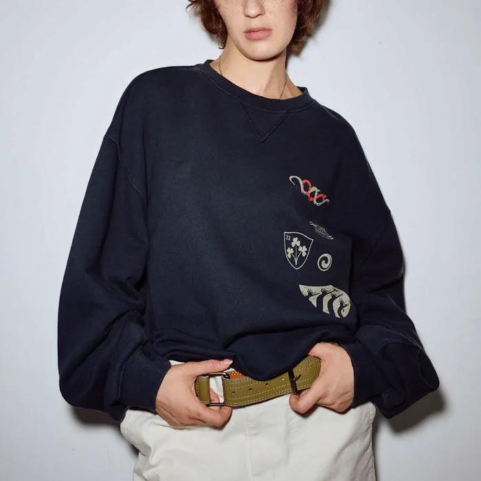 INSANE GRAPHIC SWEAT SHIRT_WASHED BLACK