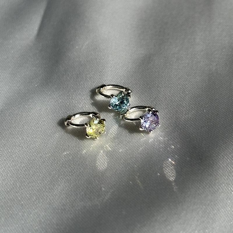 925 Basic prong hoop earrings