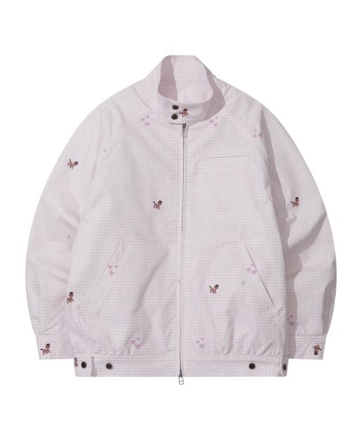 CHECK PRINTED PONY JACKET (PINK)