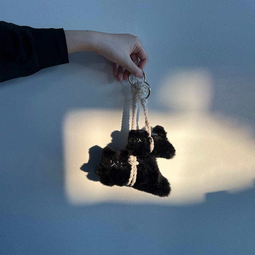 [선물포장/순차출고] Lucky cat_액막이 명태 고양이 키링_오너먼트_Black