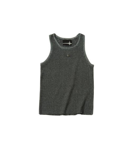 틸던(TILLDAWN)  METAL FLASH KNIT SLEEVELESS TEE (W) charcoal - 사이즈 & 후기 | 무신사