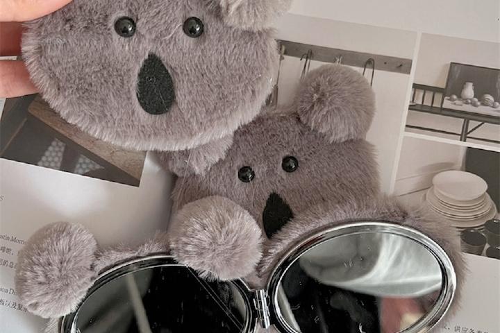 귀여운 휴대용 미니 원형 손거울 핸드백 가방 여행용 거울