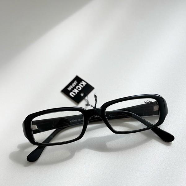 90s Kicku Japan Square Horn-Rimmed Glasses