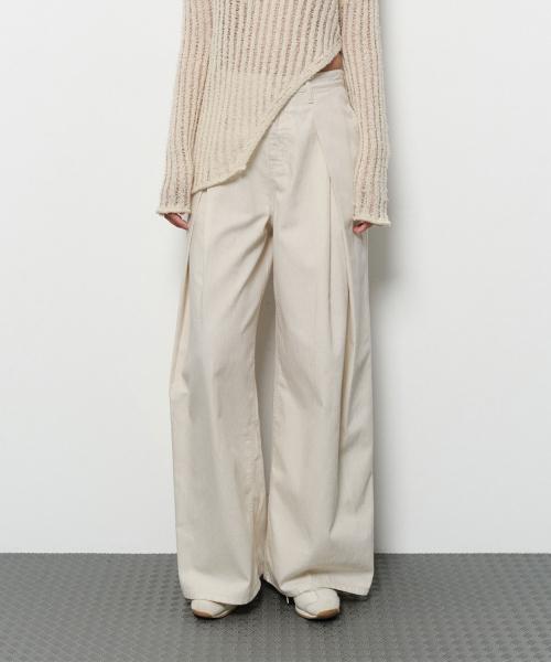 RELAXED WIDE DENIM PANTS (cream)