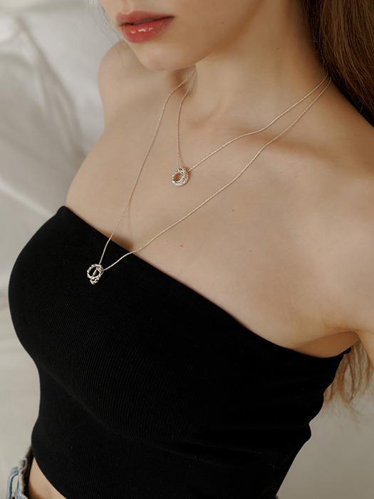 [2 sizes] circle link necklace