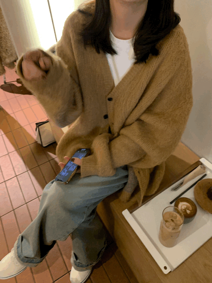 mohair wool cardigan(Unisex)