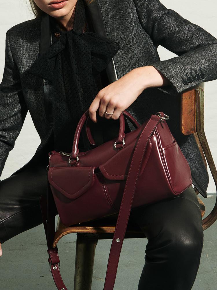 [vunque]Occam Doux Double Pocket Tote M (오캄 두 더블 포켓 토트 미듐) Evening Burgundy