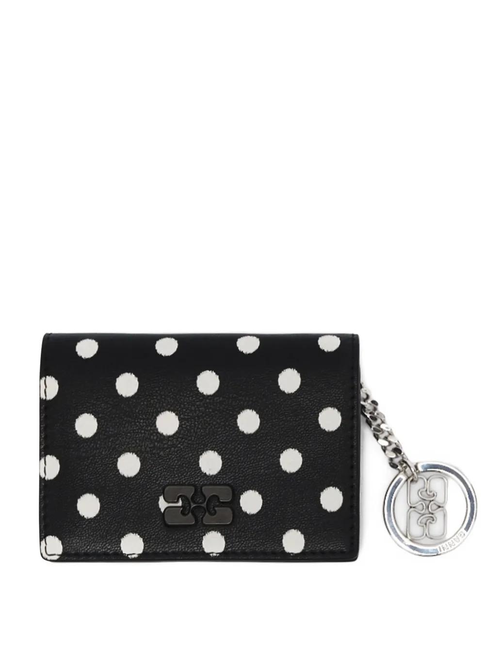 GANNI polka-dot logo-charm Wallet | Black | FARFETCH KR