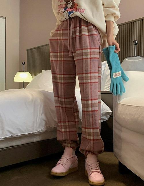 울 체크 조거팬츠(2 colors)