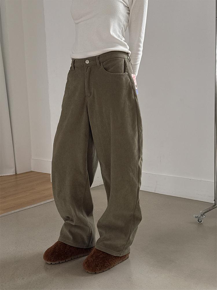 크렘므 구프 코듀로이 융 기모 팬츠