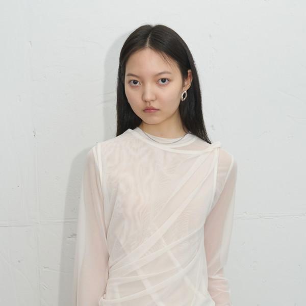 [2시 이전 오늘 출고] Double-Layered Mesh Mesh Top (Ivory)