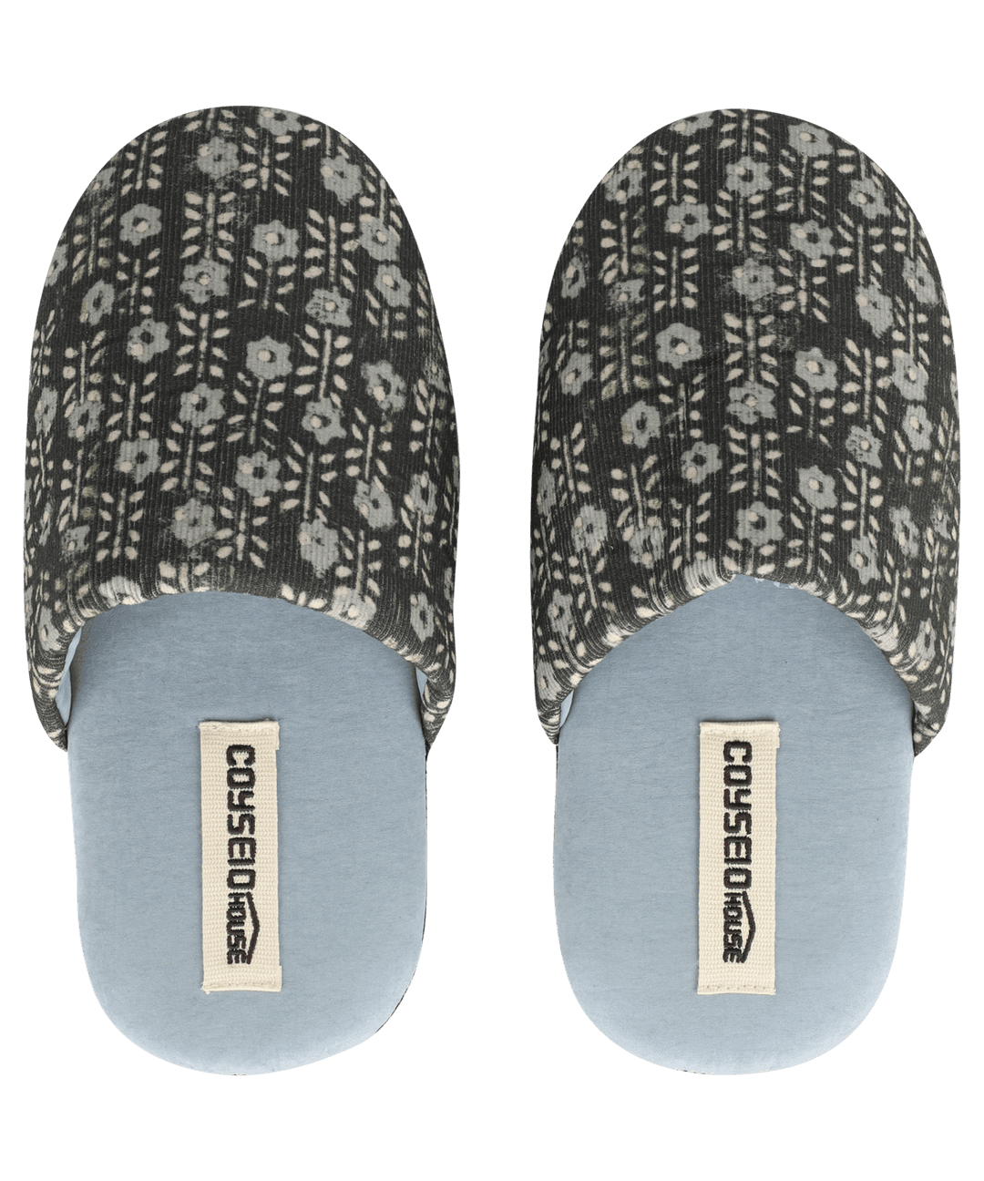 SOFT FLOWER HOUSE SHOES BLACK