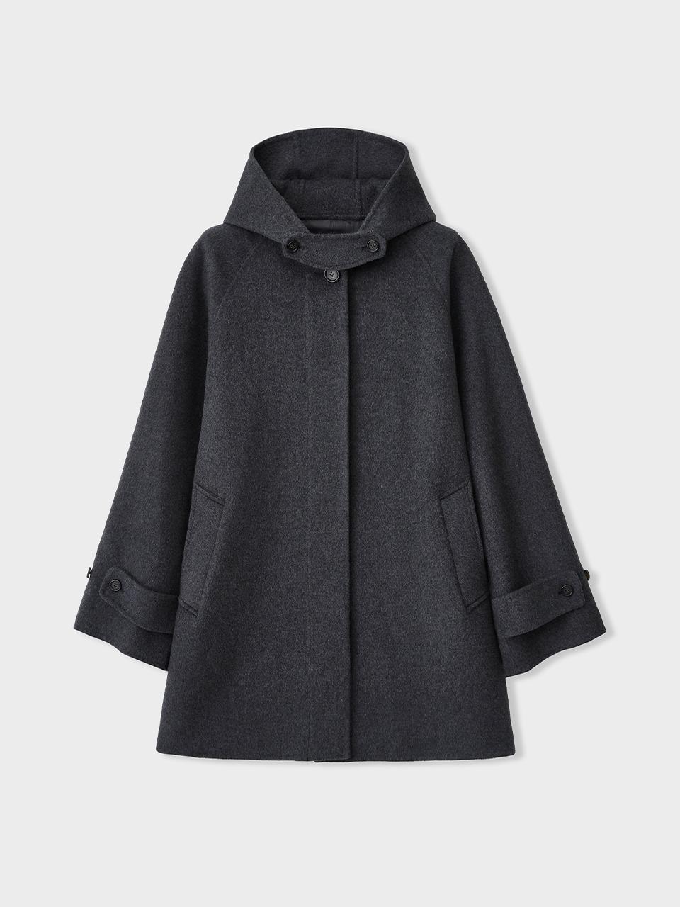 hooded handmade coat_charcoal