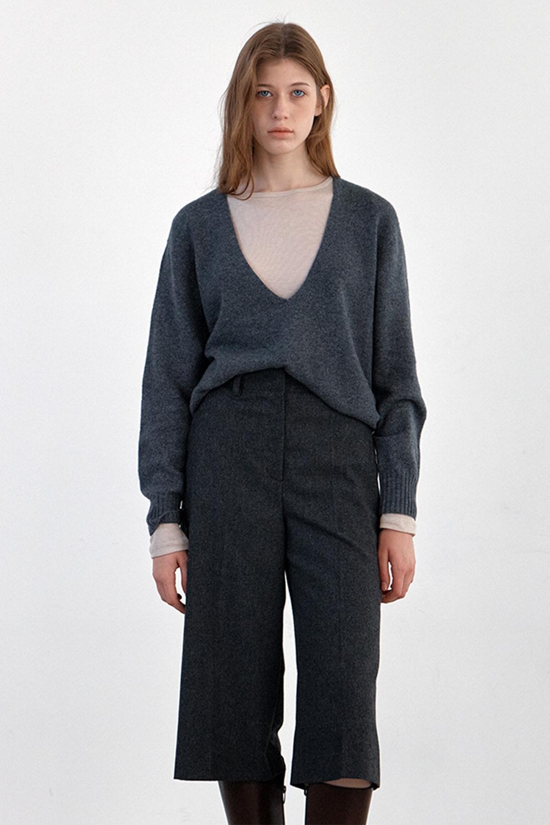 WHOLEGARMENT WOOL  LONG SLEEVE KNIT