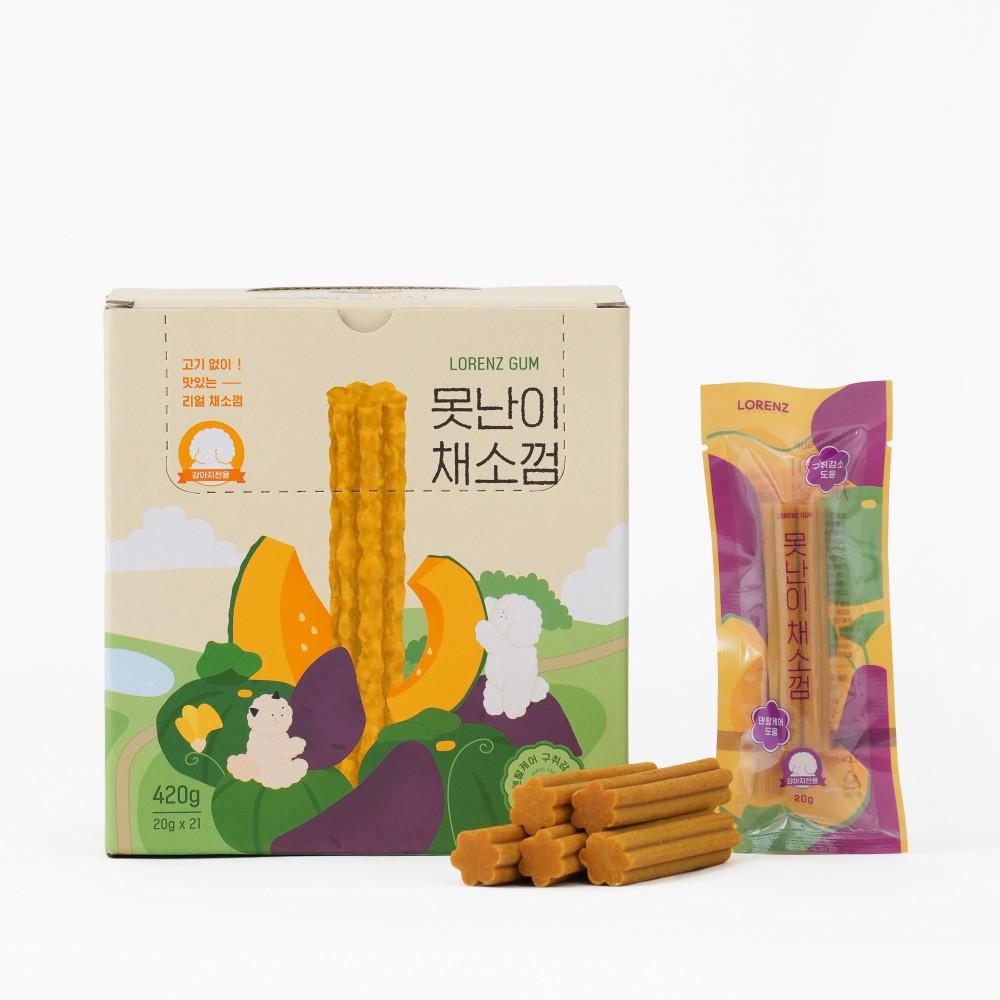 로렌츠 못난이채소껌 강아지덴탈껌 치석제거 양치껌 20gX21개입