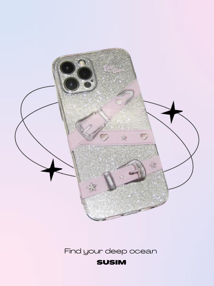 수심 Glow Chain Case 글로우 체인 케이스 아이폰 y2k 실버 키치 유니크 폰