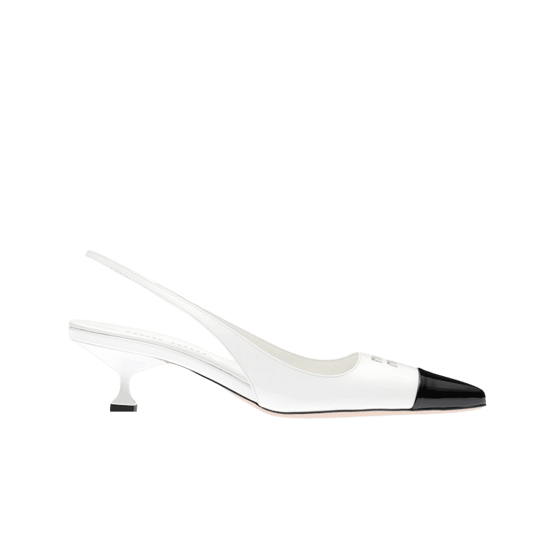 (W) Miu Miu Patent Leather Pumps White Black