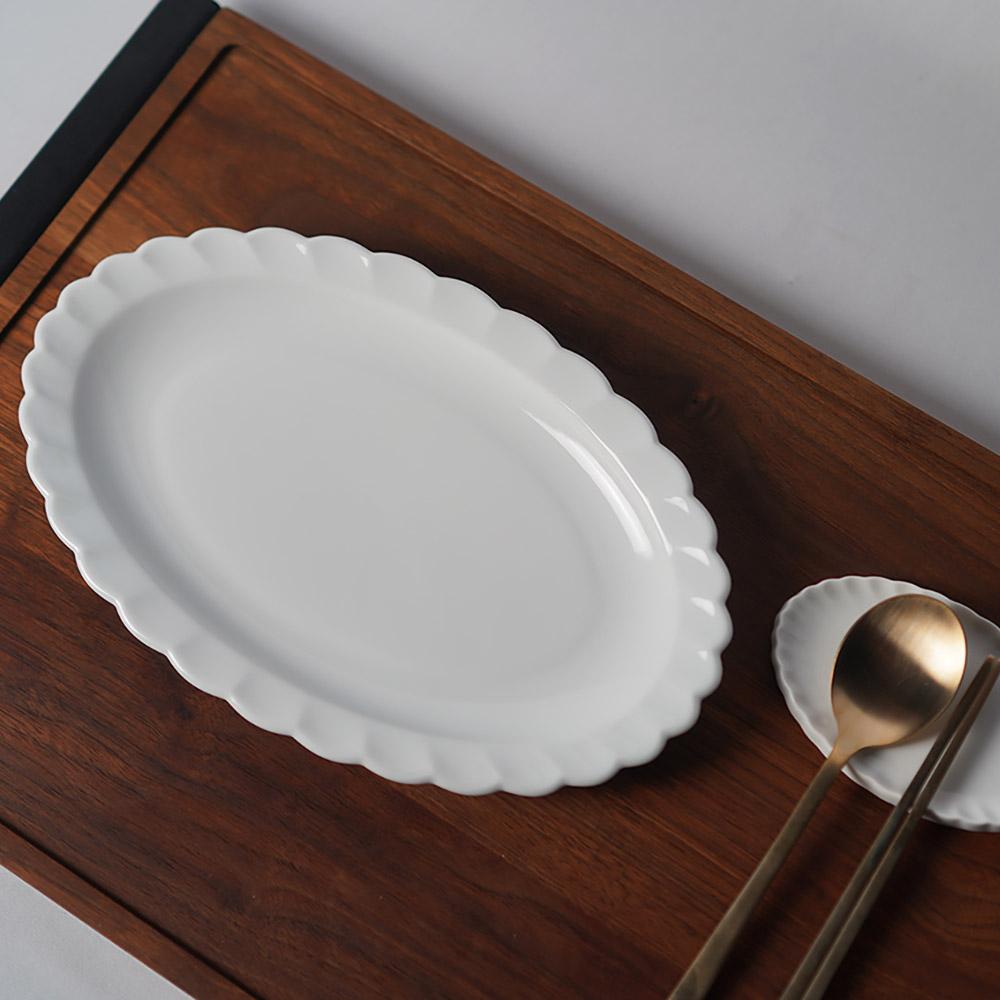 백자 다잎오벌플레이트 [유광/무광]