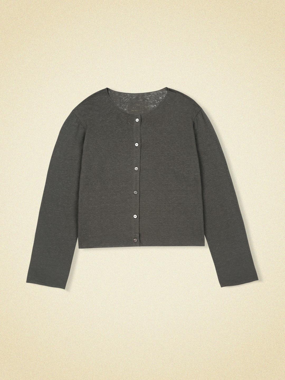 linen cardigan (charcoal)