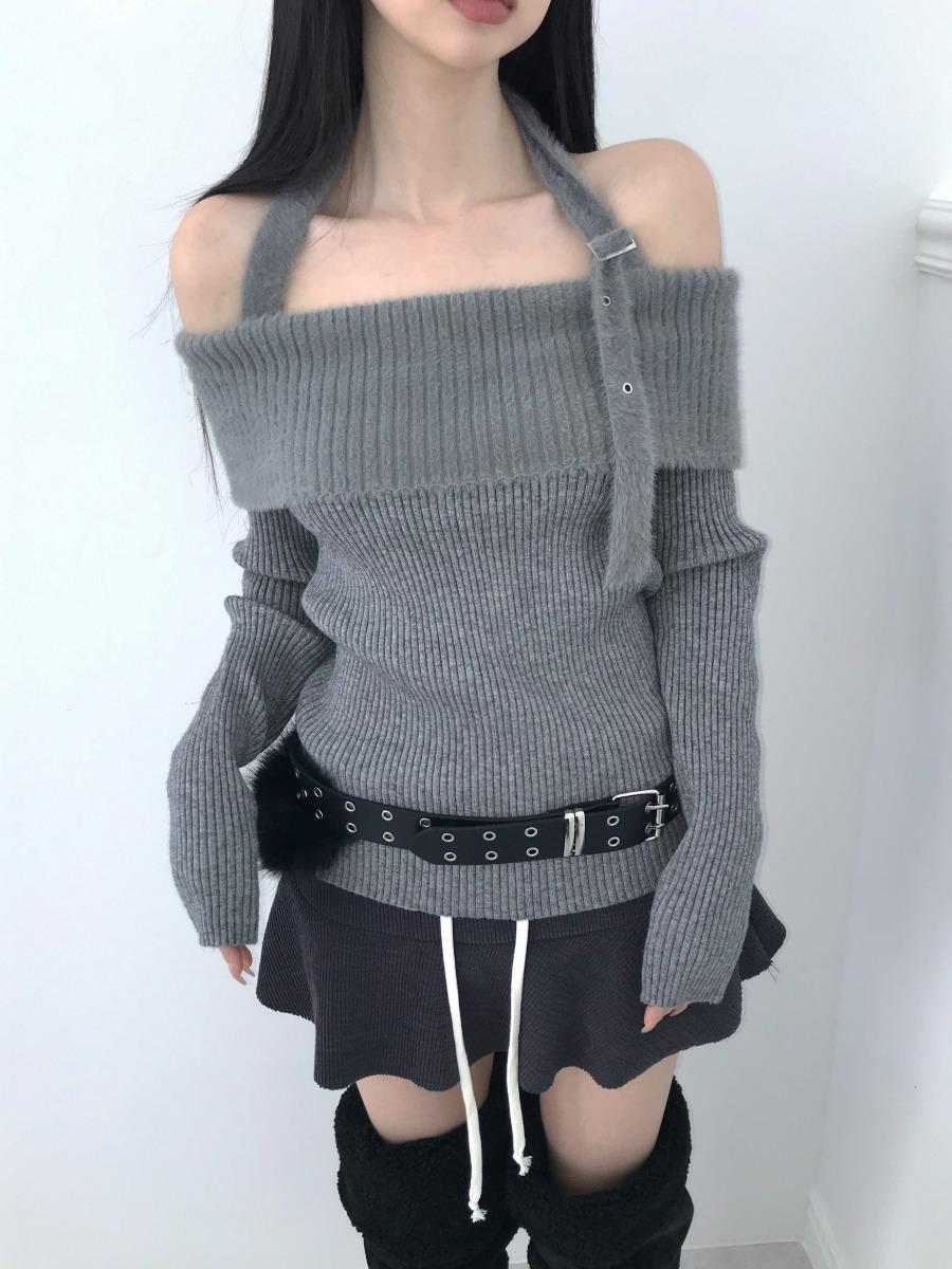 saint off strap knit(3 color)