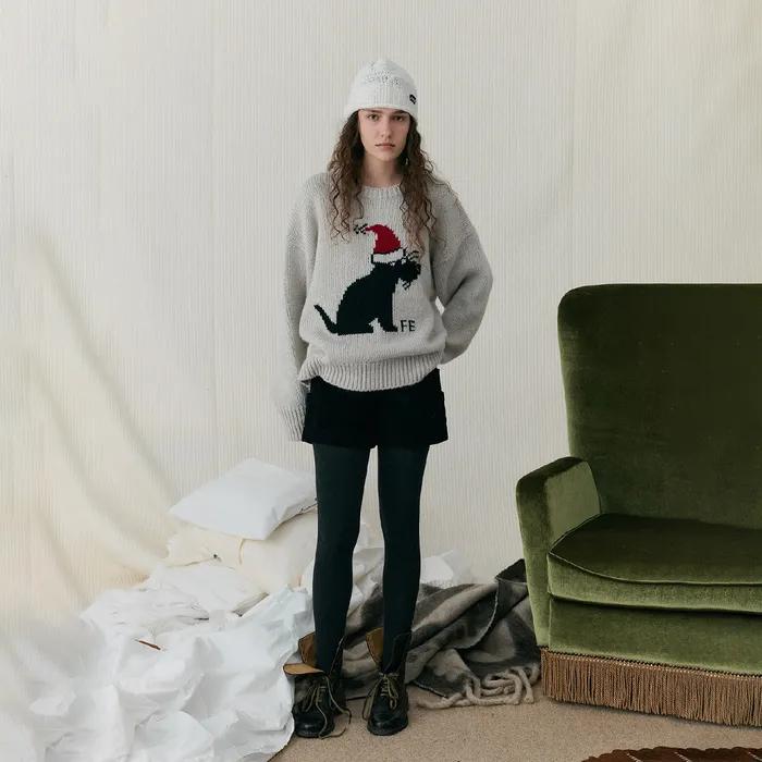 [2nd] Noel puppy mohair knit - oatmeal grey