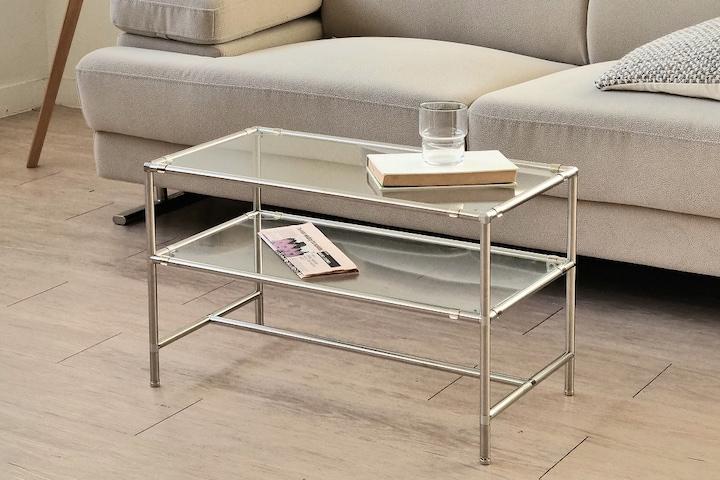 모듈가구 모듈테이블 1단 2단 거실 소파 좌식 테이블 강화유리 4size