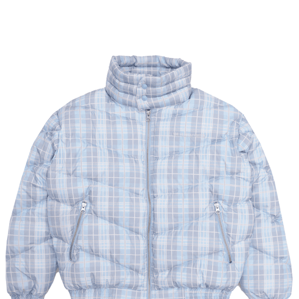 CHECK DUCK DOWN JACKET (SKY BLUE)