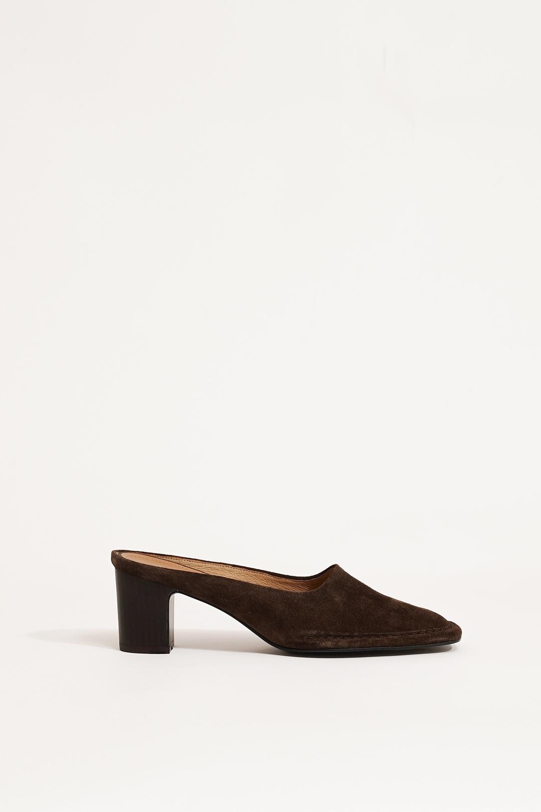 IRIS MULE HEEL DARK BROWN
