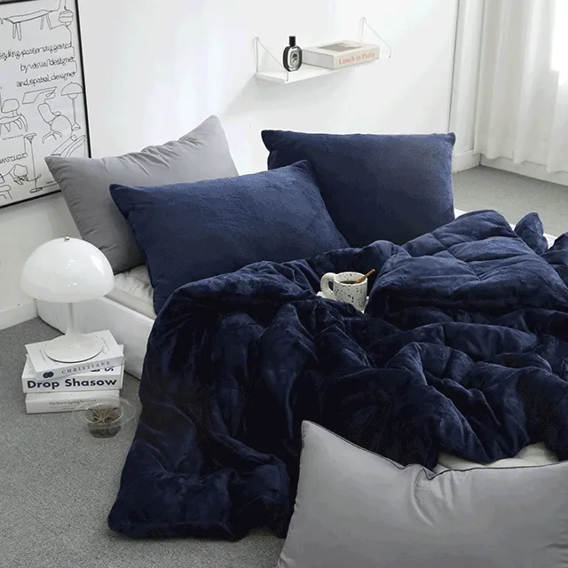 뮬리 5mm 부드러운 극세사 겨울 차렵이불 단품 및 베개세트 SS/Q/K - 3colors