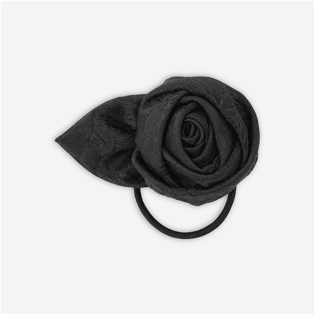Rose Rosy Hair Tie (Night Black)