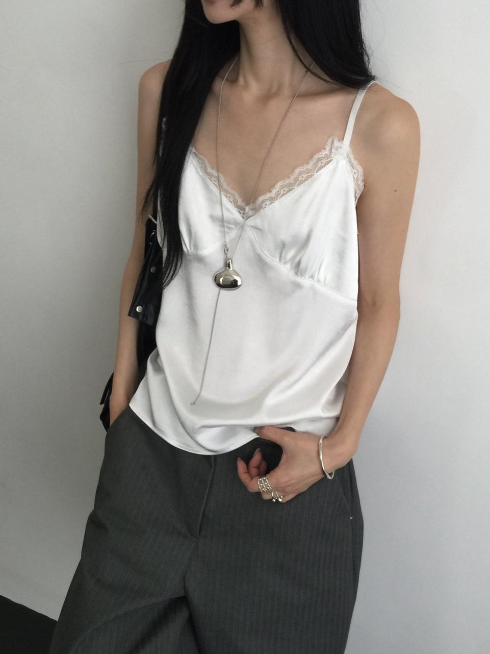 루아므 NW 코미 레이스 나시 블라우스 2C