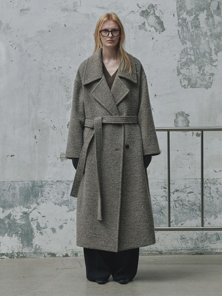 오버사이즈 더블 롱코트_Beige