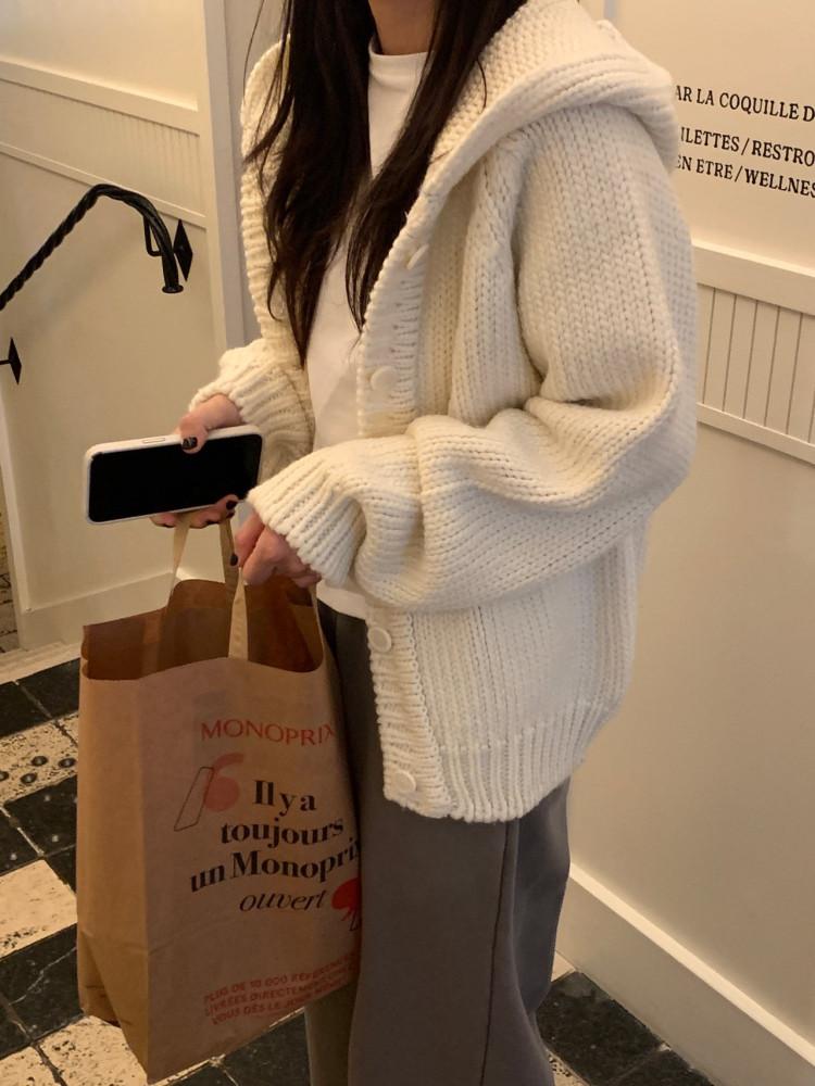 언더슨 핸드메이드 후드 가디건 2color