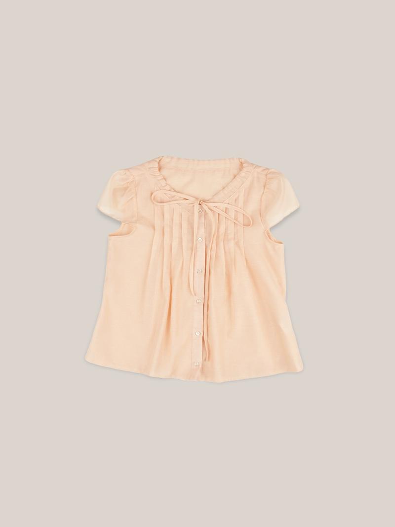 Ouro - CHIFFON TIE BLOUSE  [ PINK ]
