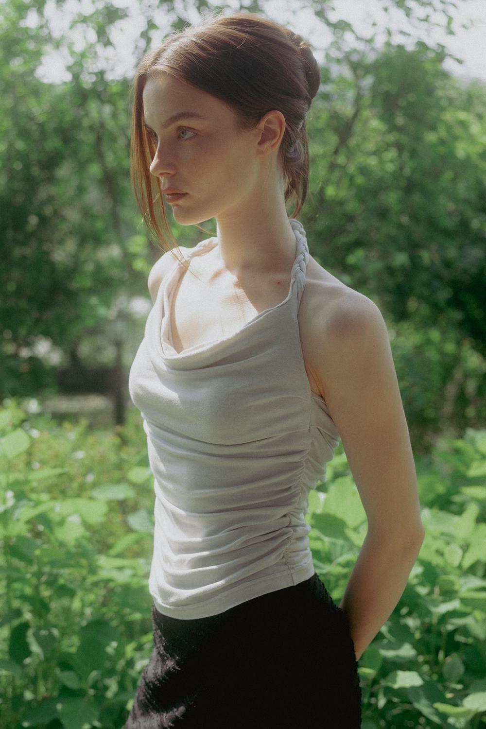[5/31 예약배송] COWL HALTER TWISTED TOP_TT4S207LG