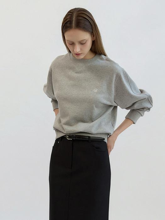 [꼬민지PICK!] Balloon Sleeve Crop Sweatshirts Grey AT5TSF068GE