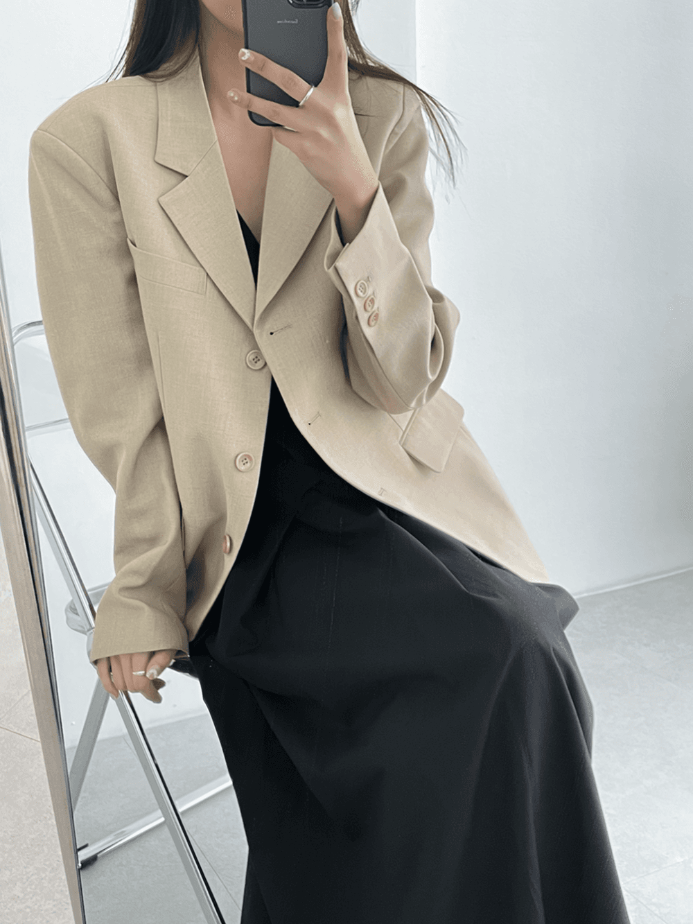 formal three button blazer (2color)