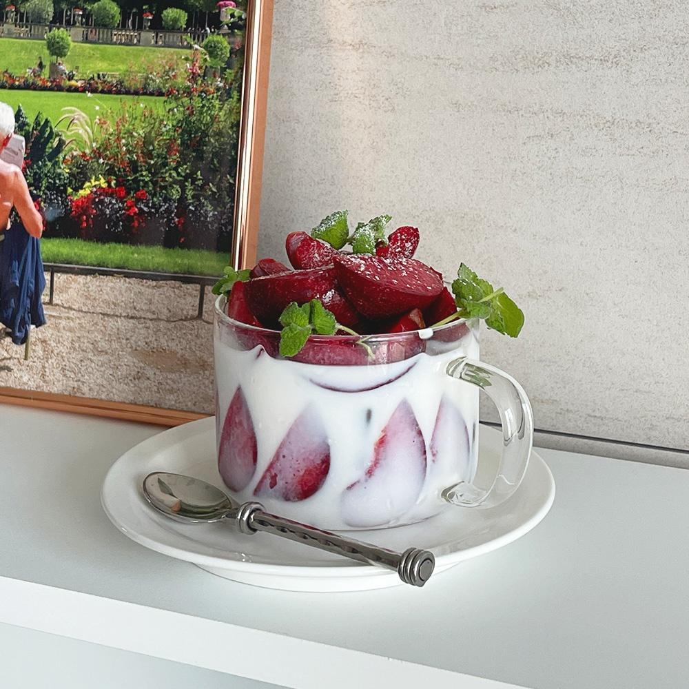 (2p set) 로웰머그 500ml 카페유리잔 요거트 시리얼볼 라면그릇