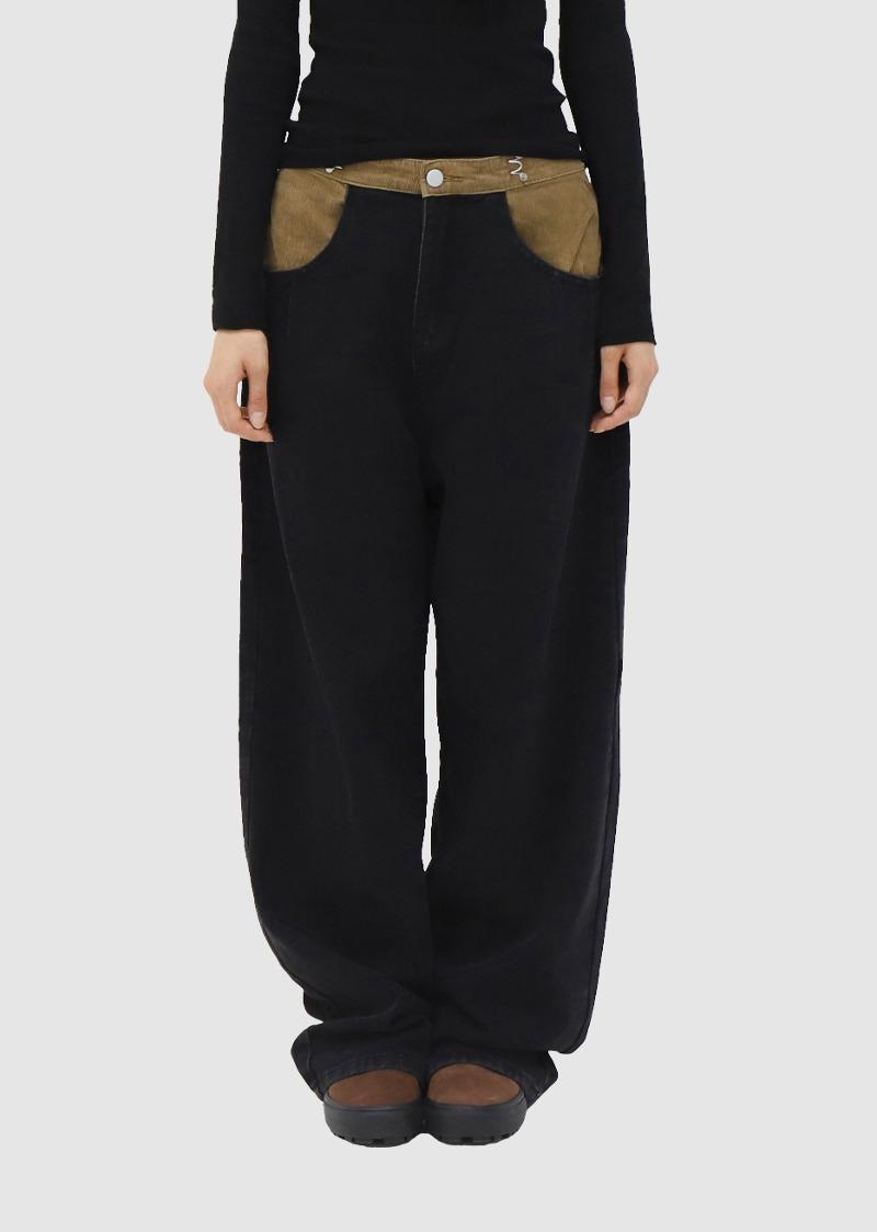 리쿠 코듀로이 배색 팬츠