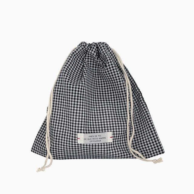 Thin Black Check Pouch