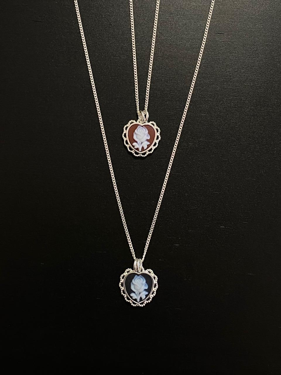 Rose Cameo Necklace (925 silver)