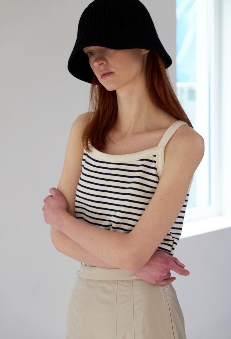 [4th RESTOCK] HEAVY GAUGE STRIPE SLEEVELESS SHIRT BLACK