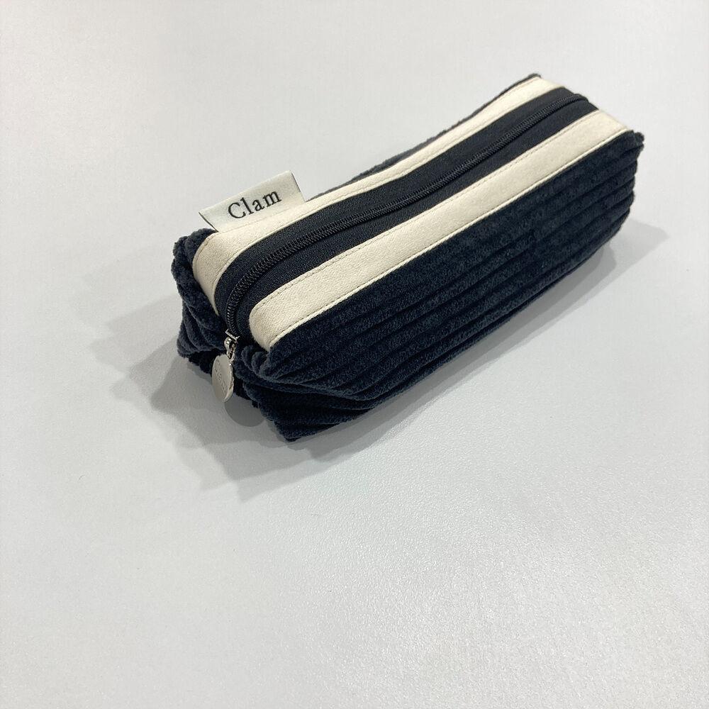 Clam round pencilcase _ Corduroy midnight