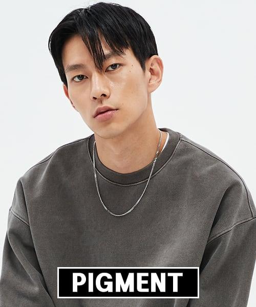980G 피그먼트 맨투맨-오크 브라운-