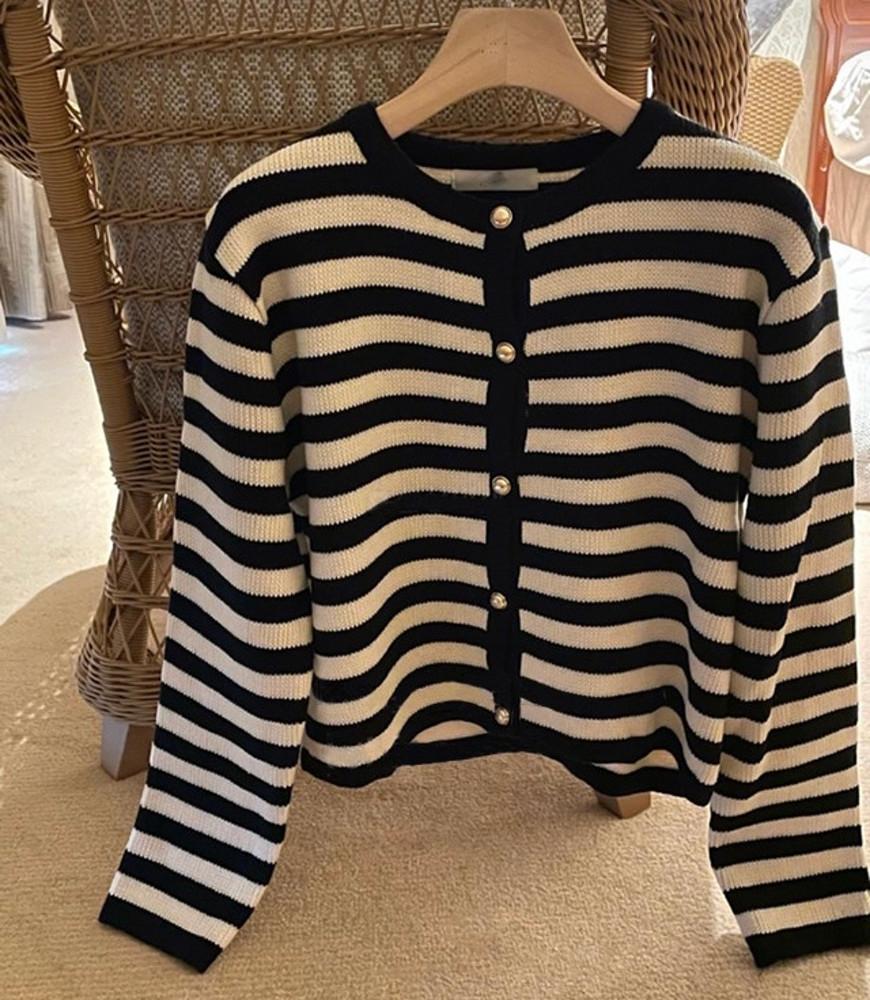 무조건소장!! 셀 스트라이프 니트 가디건 자켓