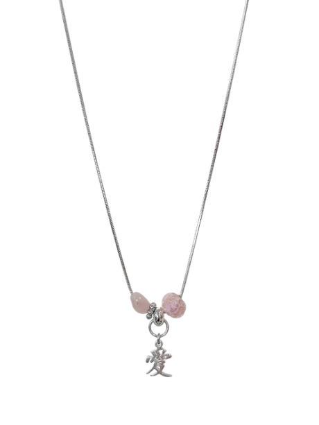 pink flower necklace