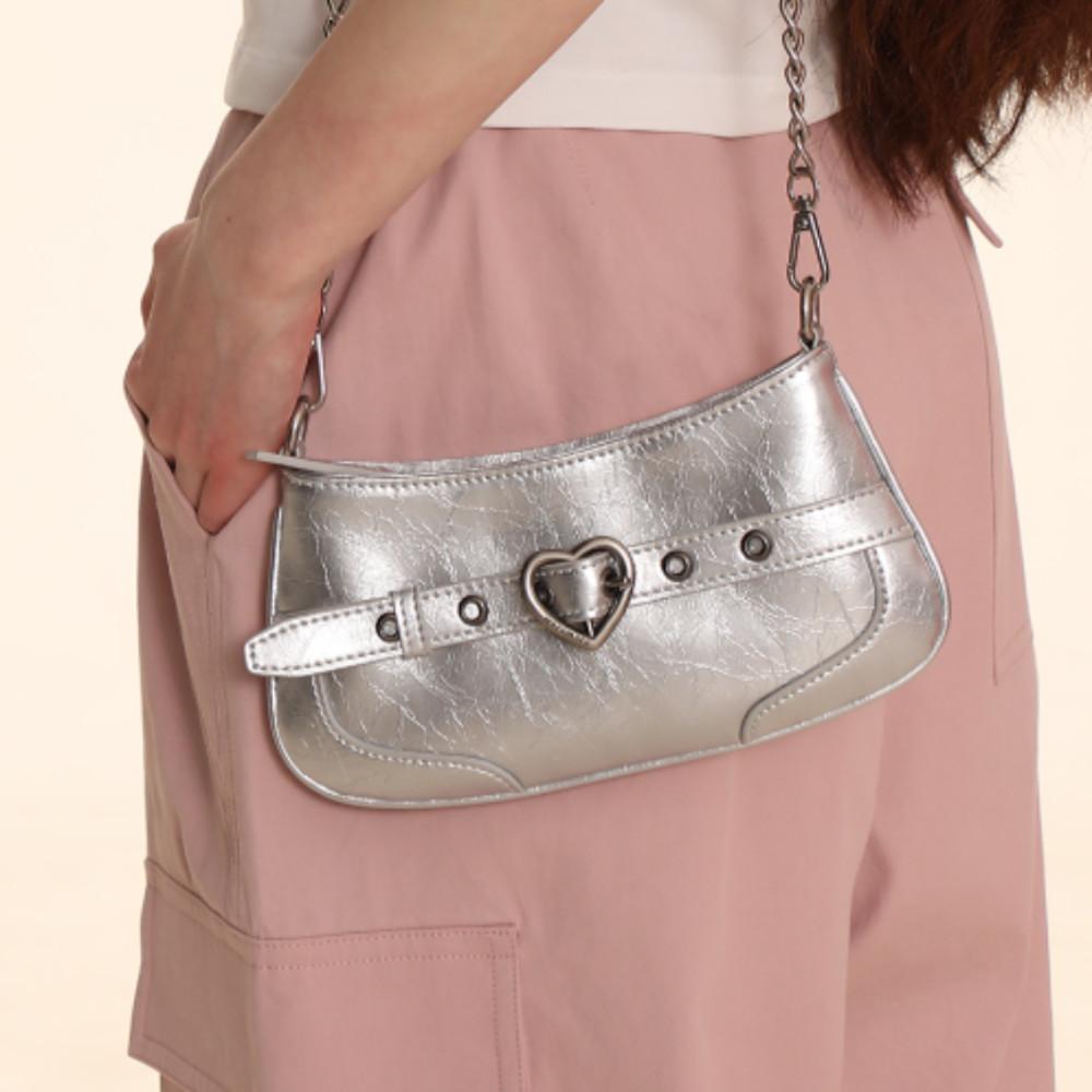 MOROMORO2 모로모로 가방 체인 실버 숄더백 크로스백 러블리백