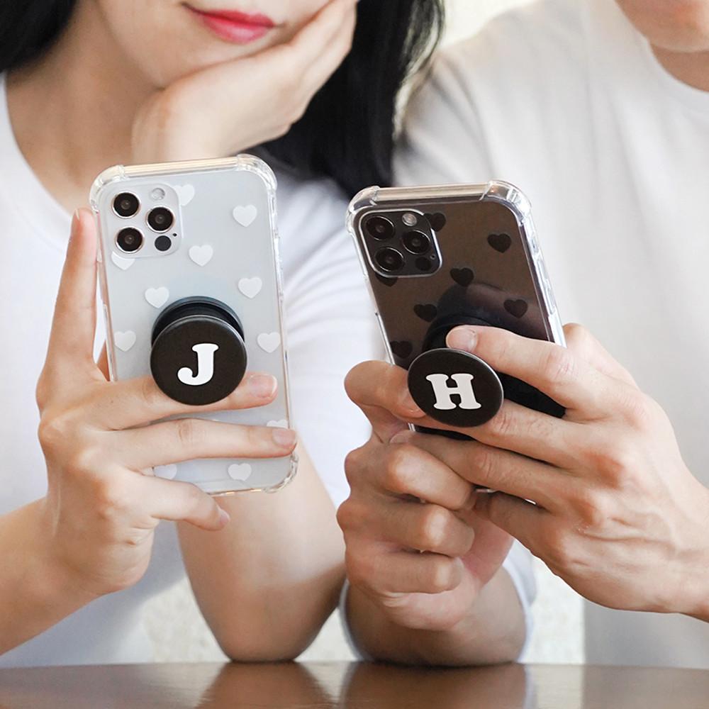 정품 그립톡 원형 블랙 이니셜 스마트톡