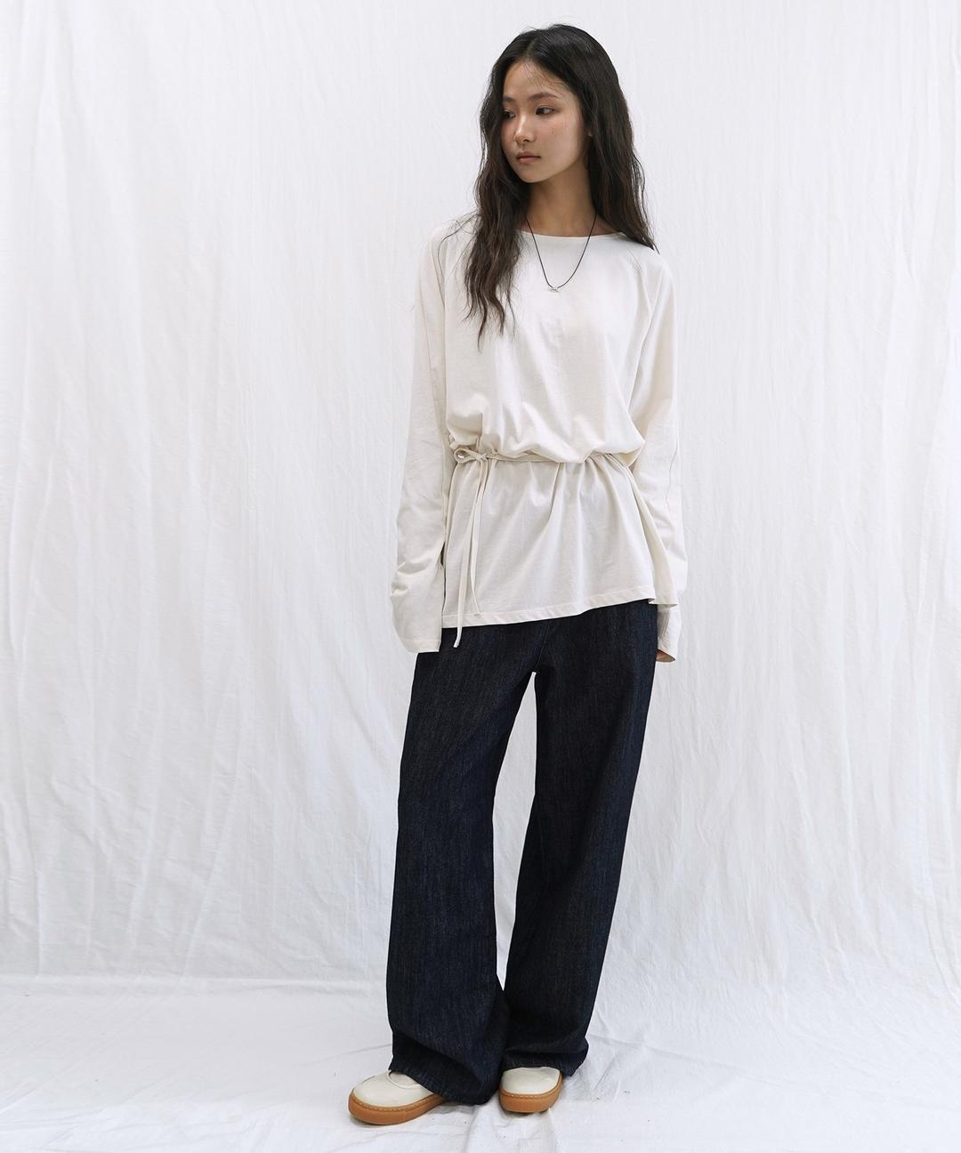 String Point Long Sleeve Tee (Cream)